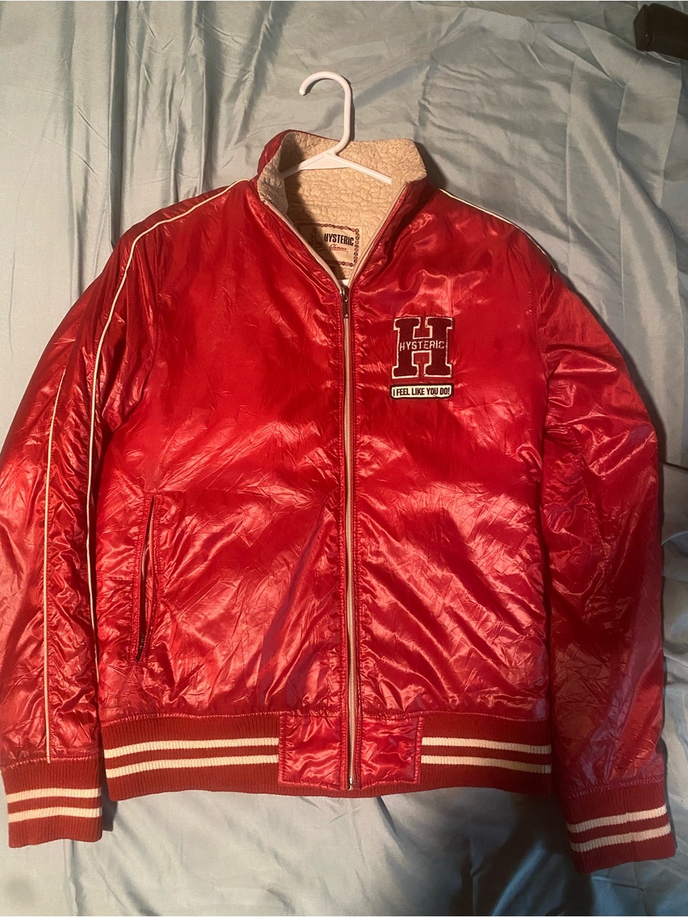 Hysteric Glamour “I FEEL LIKE YOU DO!” Zip Up Jacket Bomber Puffer Hoodie